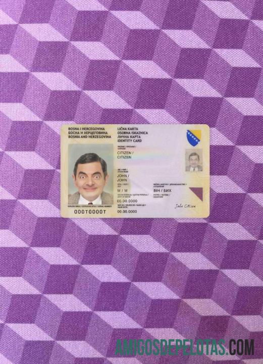 Bosnia And Herzegovina ID (2015 2025) olhar de foto frente exemplo